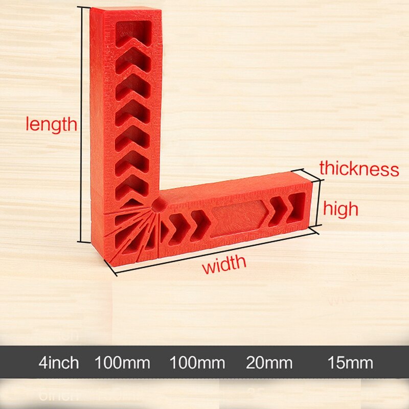 4Pcs 4 Inch 90 Degrees Right Angle Clamps Corner Clamp Ruler Clamping Square Woodworking Fixer Hand Tool L Shape Fixi