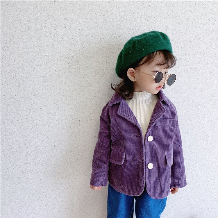 Una nueva chaqueta de Traje púrpura para niños chaqueta coreana para niños y niñas: 3 años