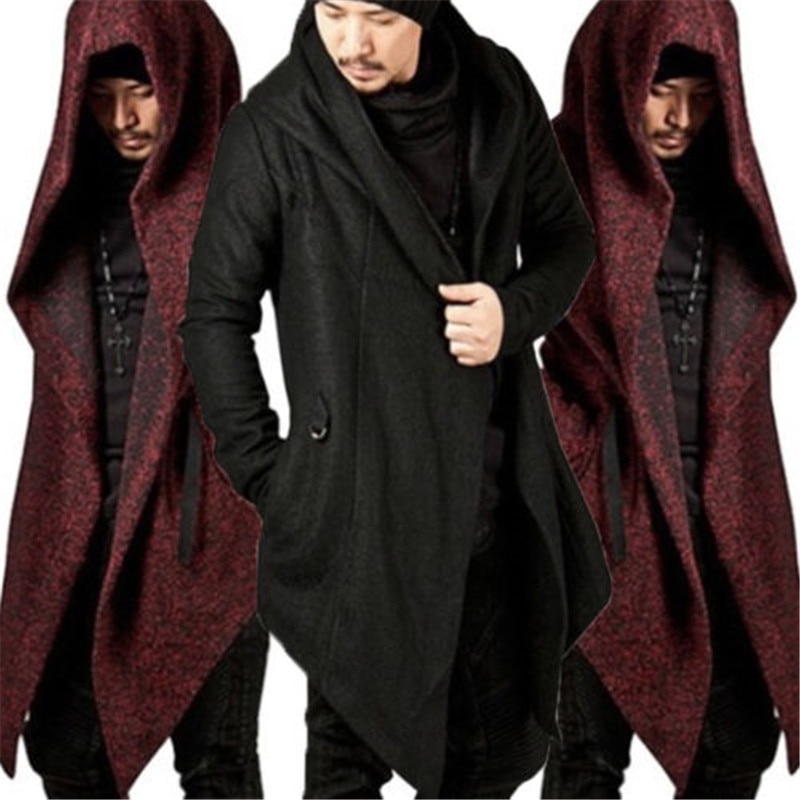 Männer Casual Mit Kapuze Graben Herbst Winter Kleidung Langarm Strickjacke Dünne Graben Solid Mantel Mantel Streetwear Männlichen Mantel
