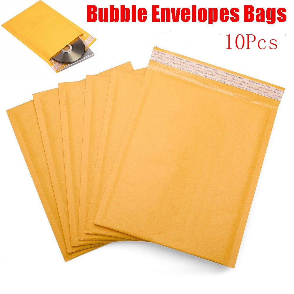 10PCS Kraft Paper Bubble Mailers Bags Padded Envelopes Bag Self Adhesive Seal Bag Courier Packaging Storage Bags