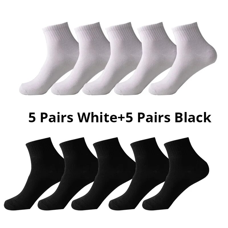 10 pares de meias masculinas respiráveis e confortáveis, meias casuais de escritório para tênis, meias de trabalho para todas as estações: MULTI