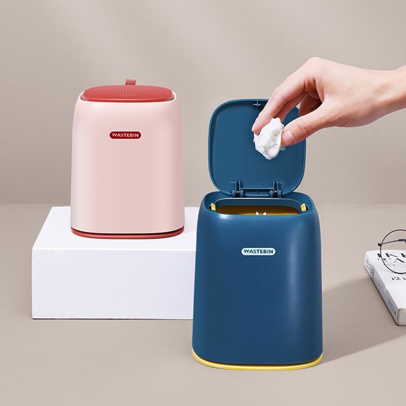 Mini Desktop Smart Table Trash Can Car Bin Bathroom Bedroom Office Kitchen Trash Can Waste Paper Basket Bucket Garbage Toilet