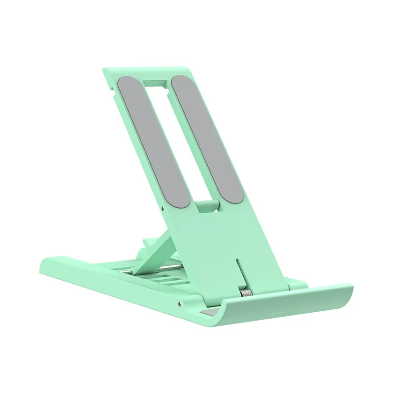 Desktop Telefoon Houder Stand Opvouwbare Draagbare Tablet Stand Bureau Luie Beugel Voor iPhone 13 Pro iPad Mobiele Telefoon Tablet hieronder 12": green