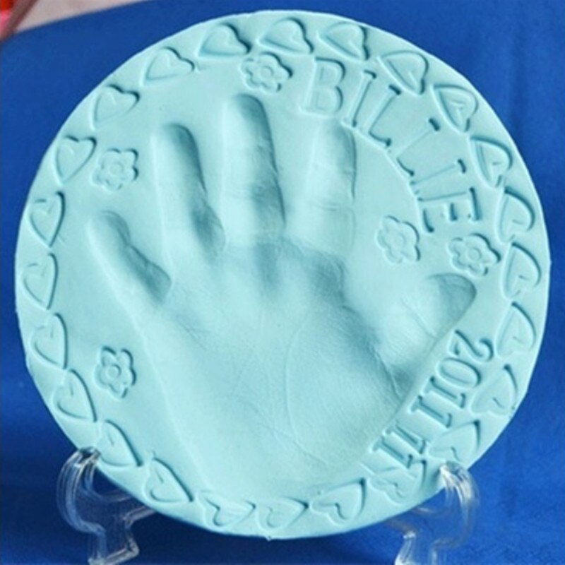 8 Color Baby Care Air Drying Soft Clay Baby Handprint Footprint Imprint Kit Casting Parent-child Hand Inkpad Fingerprint Slime