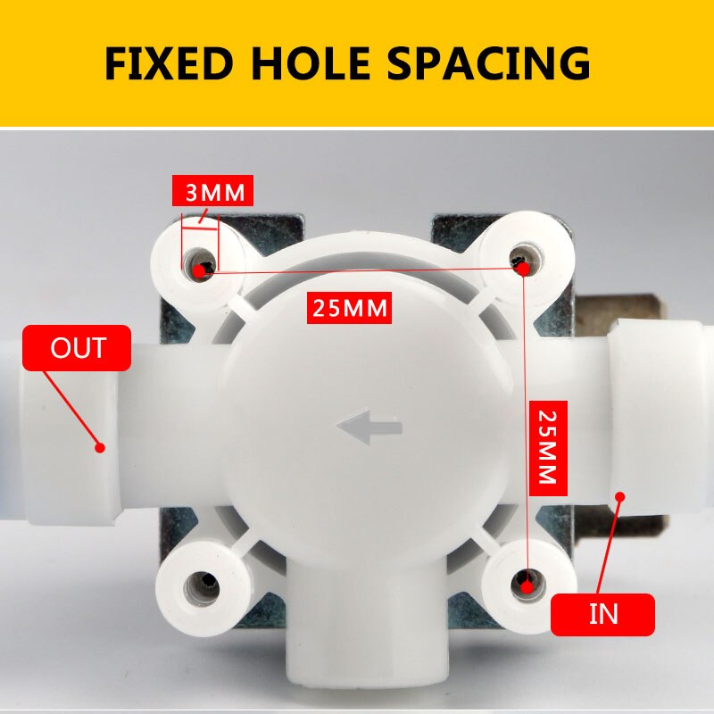 Quick-connect 1/4" DC24V Waste Water Solenoid Valve 300cc Flow RO Water Purifier FCD-D Electromagnetic Valve Normally Closed