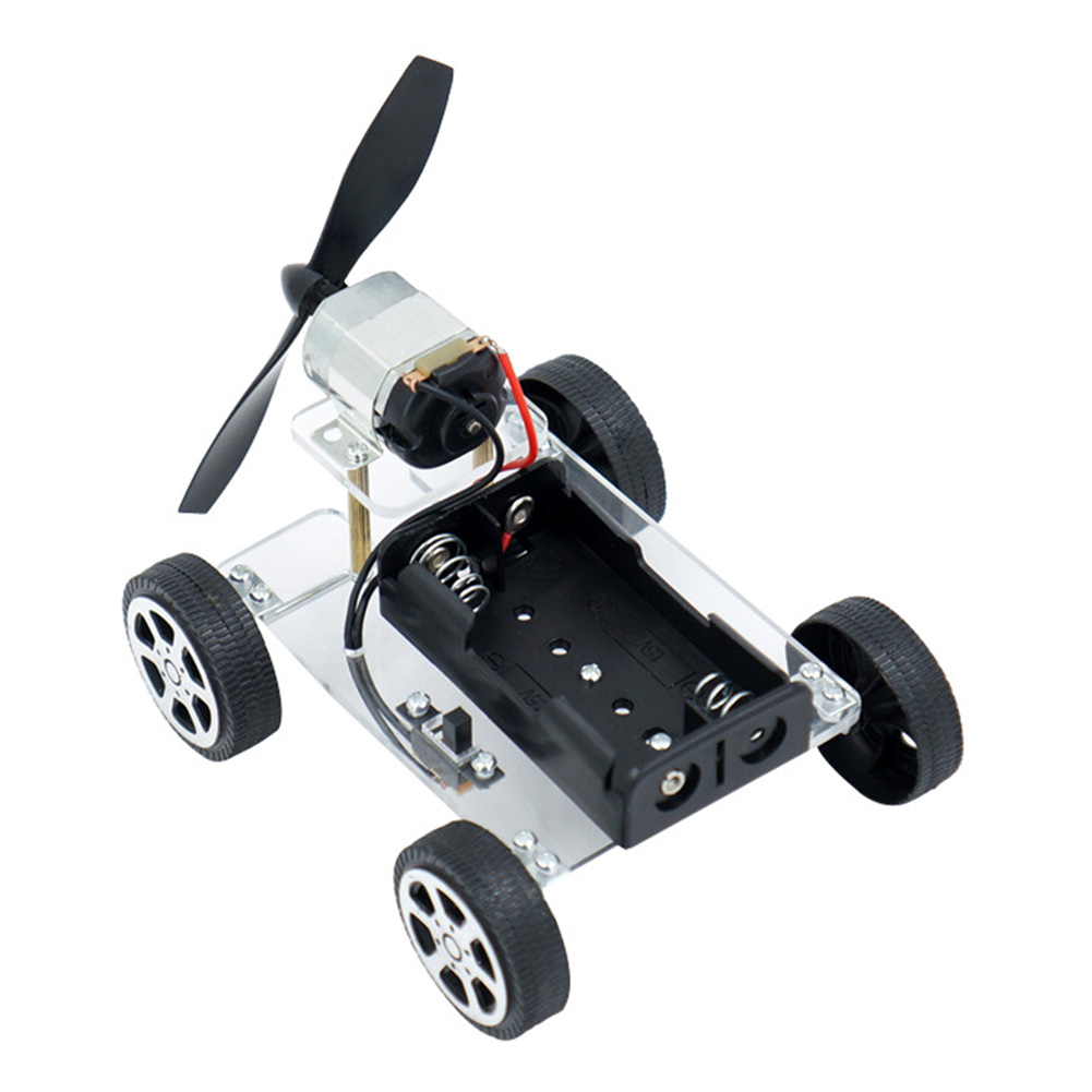 Coche de energía eólica DIY para niños, Kits de materiales de modelo de ciencia, proyectos escolares, enseñanza, juguetes educativos, rompecabezas, Juguetes: Gris claro