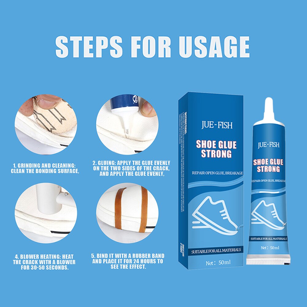50ml Shoe Glue Strong Super Waterproof Sew Glue Liquid Leather Adhesive Universal Repair Shoes Fast Drying Adhesive Care Tool