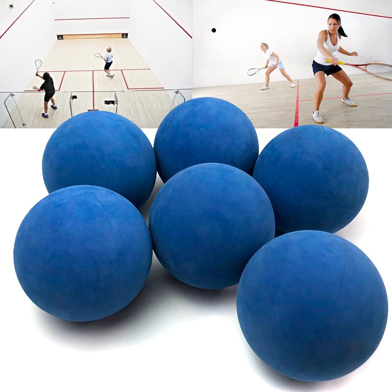 12 st/lot 5.5cm gummi högstudsande squashboll gummi låghastighets ihålig racketboll träningsträning slumpmässig färg