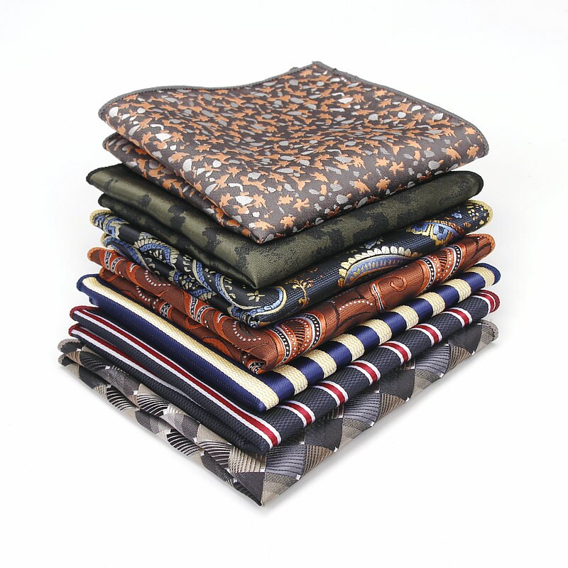 Mouchoir de luxe pour hommes | Motif Floral, rayures à pois, Polyester Hankies homme Business, poche carrée poitrine serviette, poche carrée