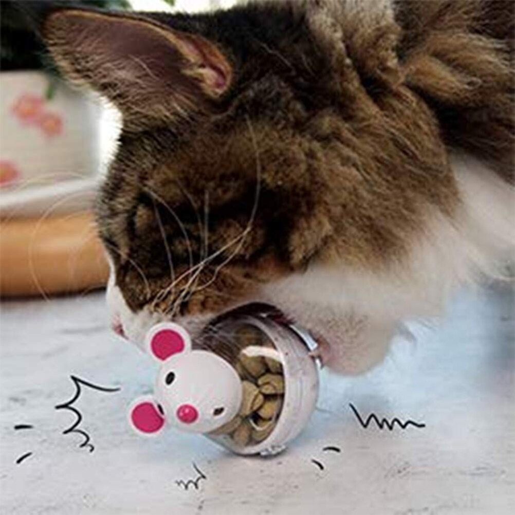 1 st mus tumlare husdjur iq mat boll leksak hund katt interaktiv boll godisautomat husdjur lek träning mat läcker pussel boll leksak