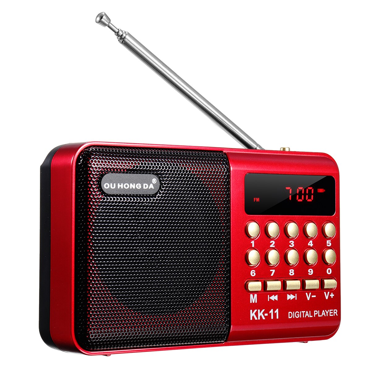 Mini Draagbare Radio Handheld Digitale FM USB TF MP3 Player Speaker Oplaadbare