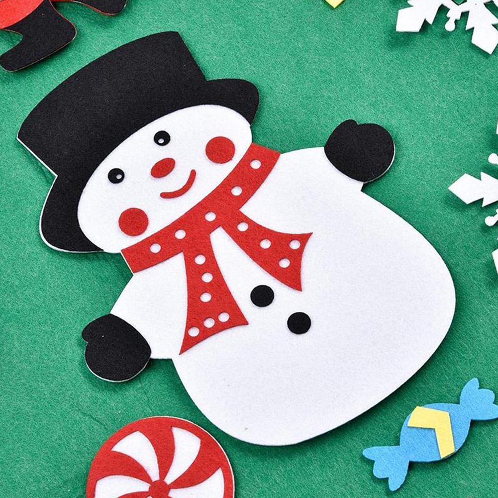 Kids DIY Felt Christmas Tree Christmas Decoration For Home Navidad Year Christmas Ornaments Santa Claus Xmas Tree