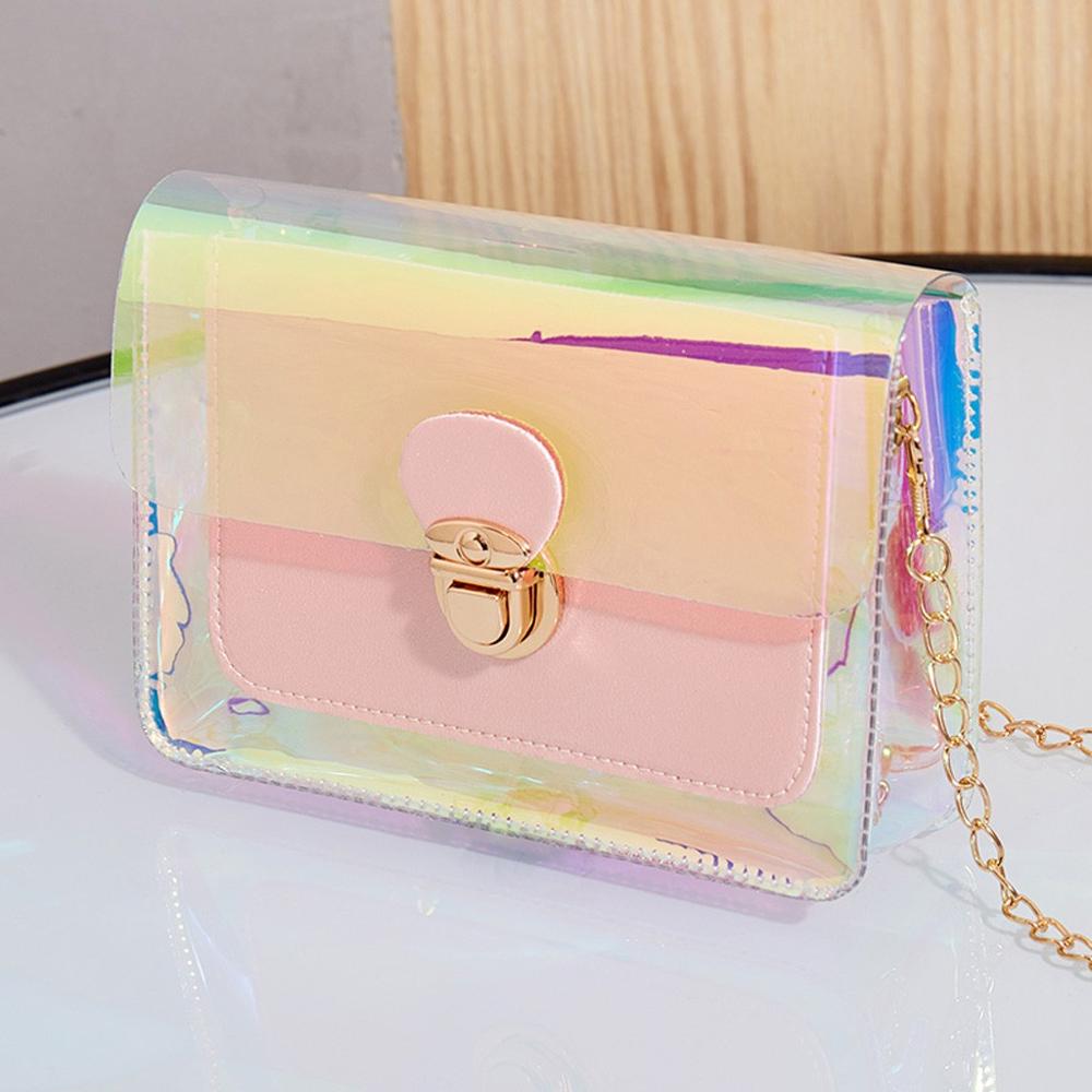 Kette Riemen transparent Umhängetasche Patchwork Frauen Strand Telefon Tasche Wasserdichte Reisetasche Schulter Tasche Handtasche Dame Taschen: D