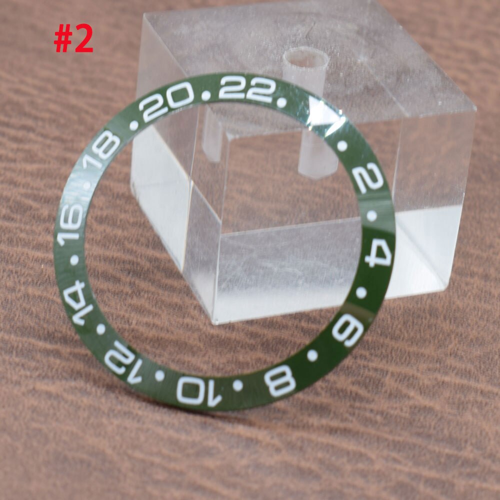 9 model 38mm groen/zwart/blauwzwarte keramische lunette-inzet voor 40mm gmt automatisch uurwerkhorloge: 2
