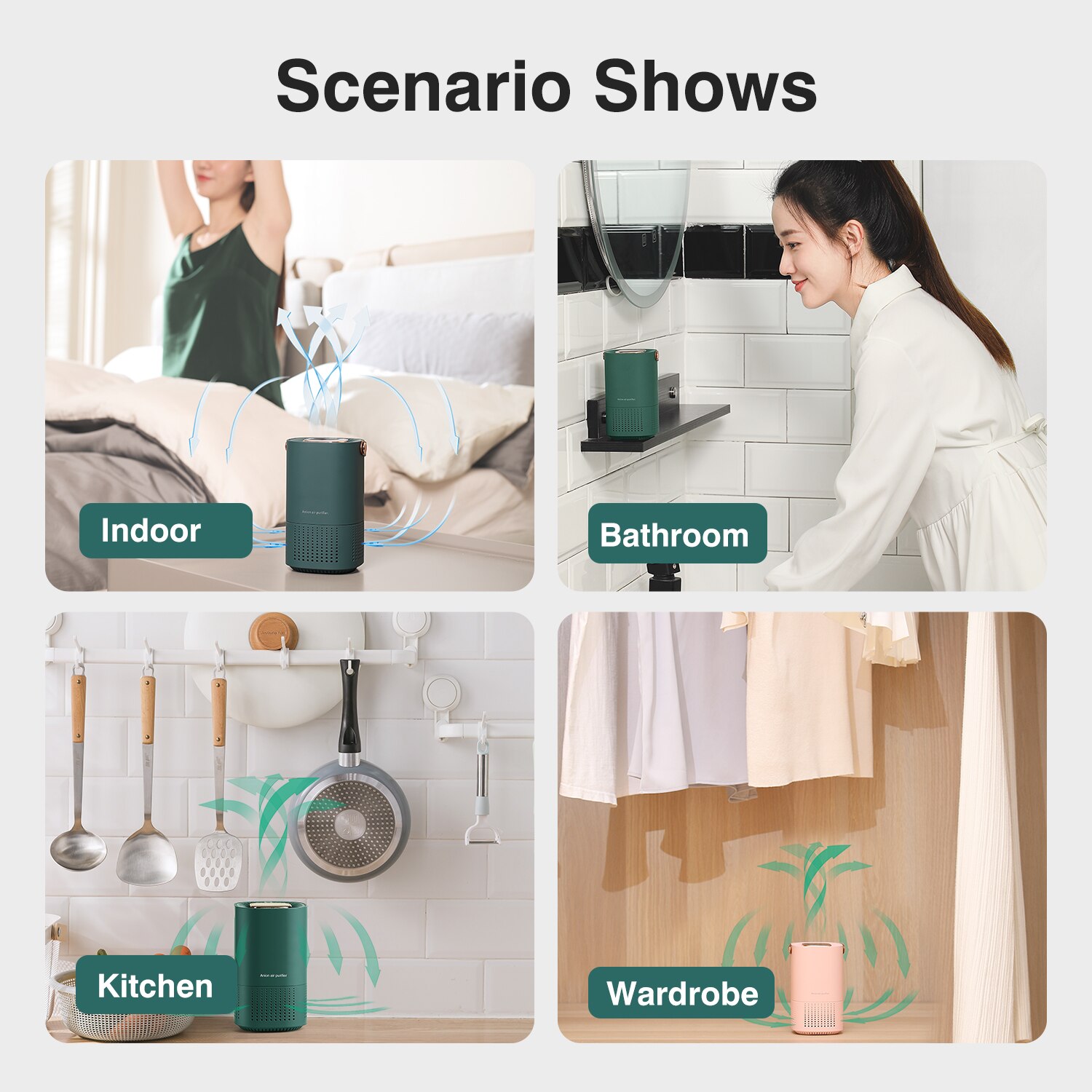 Cornmi Negative Ion HEPA Purifier Household Noise Reduction Portable Air purificador Formaldehyde Odor Removal USB Car Purifier