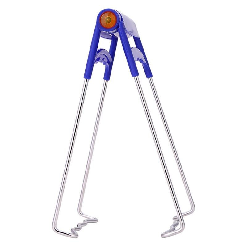 Pinza de aislamiento térmico plegable para Bol, soporte para olla, plancha de vapor, pinza para pinza, pinzas para cocina, rápida: Azul