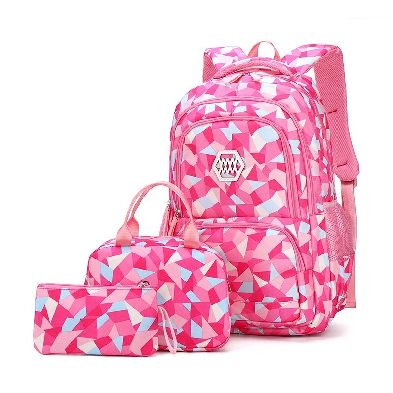 3 Stks/set Kinderen Schooltassen Meisjes Primaire Rugzak Kind School Backpcak Prinses Schooltassen Kids Mochilas Escolar