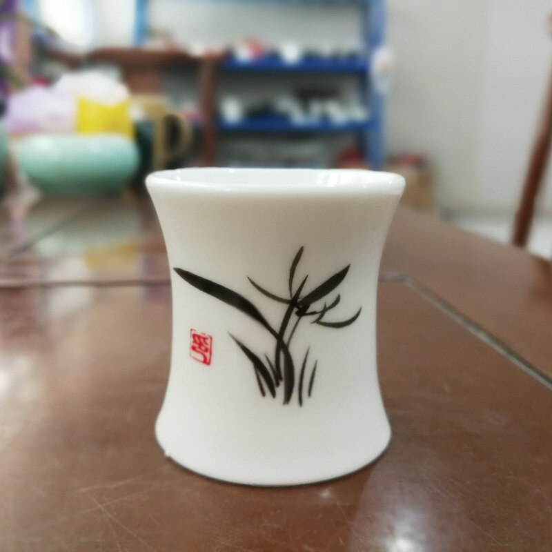 2 st/set smal midja keramiskt snapsglas plommon qing lotus 40ml skaftlösa sakekoppar hemmabar restaurang risvinset plantkoppset: Orkide