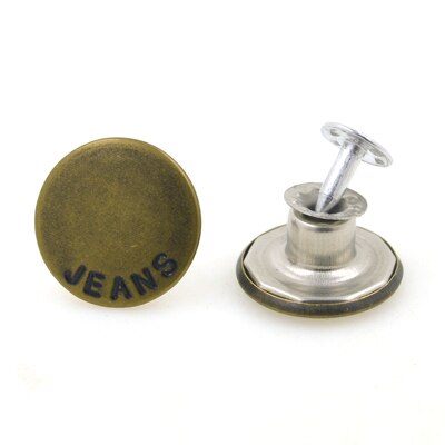 Komen 10 Sets/partij 17Mm Brons Mode Metalen Jeans Knop Schacht Knop Voor Kledingstuk Broek Naaien Kleding Accseeories Handgemaakte: NO 070