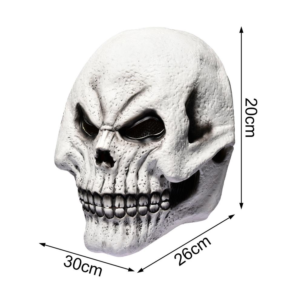 Máscara de calavera con cabeza de mandíbula móvil para Halloween, máscara de látex, mascarada de terror, tocado de esqueleto para Halloween, utilería de terror
