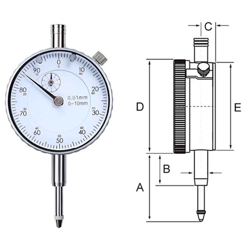 Præcision 0.01mm dial indikator gauge stødsikker dial gauge indikator måle instrument værktøj analog mikrometer