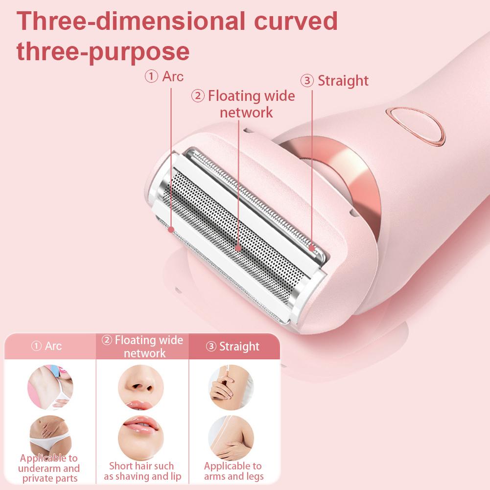 2-in-1-Elektrorasierer für Frauen, Bikini-Trimmer für Schamhaare, nasse und trockene, schmerzfreie Haarentfernung zu Hause