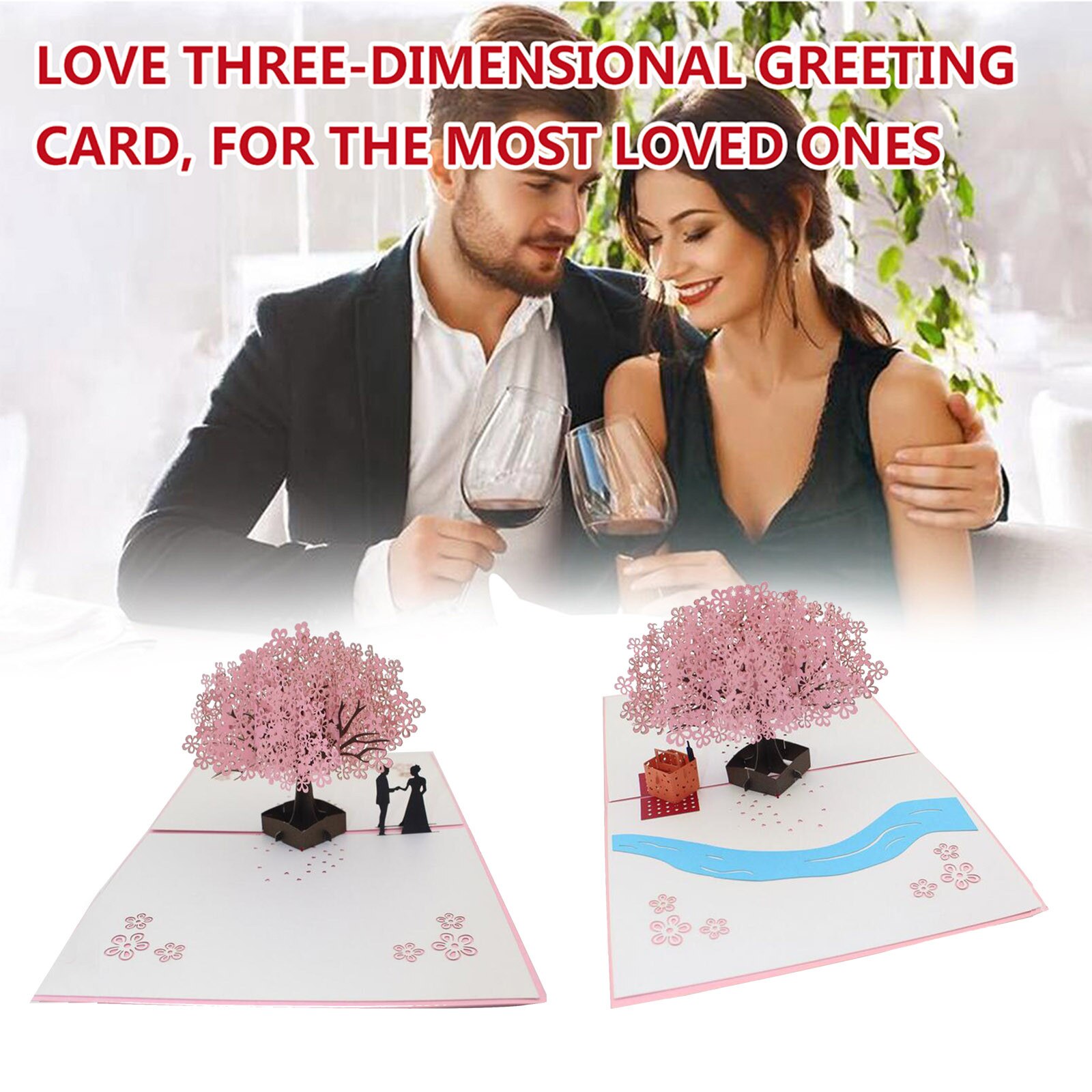 3D Valentine's Day Card Handmade Paper Greeting Card Blessing Card Wedding Aniversary Invitations Greeting Cards