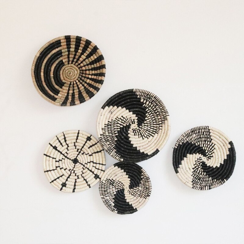 Luxury Woven Seaweed Plate Hanging Decor for Home Backdrop Decoration Plates