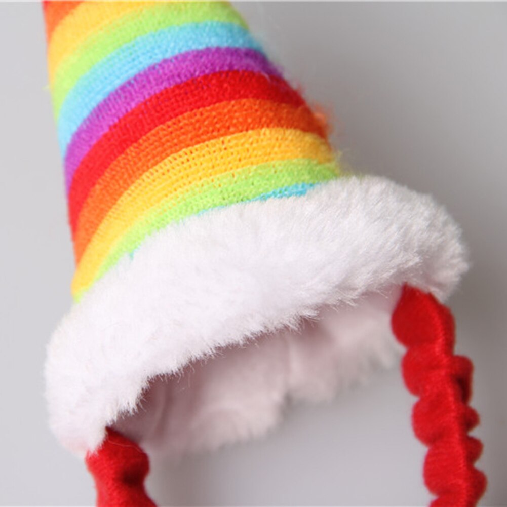 Pet Kat Hond Puppy Dier Kerst Hoed Santa Hoed Pet Konijn Rat Kitten Regenboog Cap Met Elastische Band Kerst Hoed accessoires
