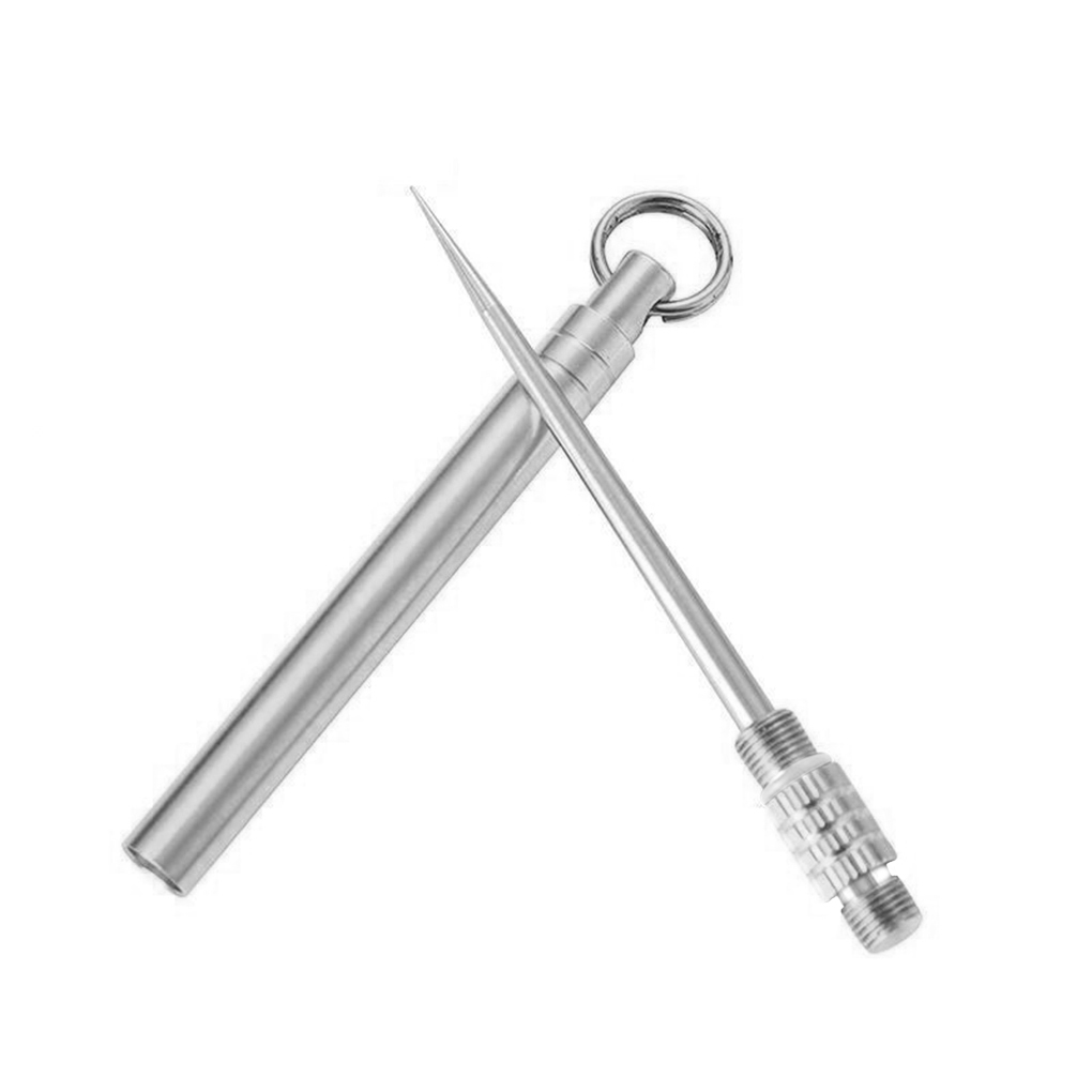 Toothpick Metal Travel Toothpick Portable Fruit Fork Tooth Cleaning Accessory with Holder Travel Metal Toothpick Metal Toothpick