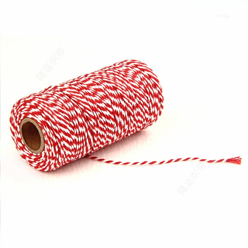 Dubbele Kleur Twisted Cords Diy Twisted Cords Verpakking Accessoires Katoen Baker Touw Touw Bruiloft Verpakking: Bright red