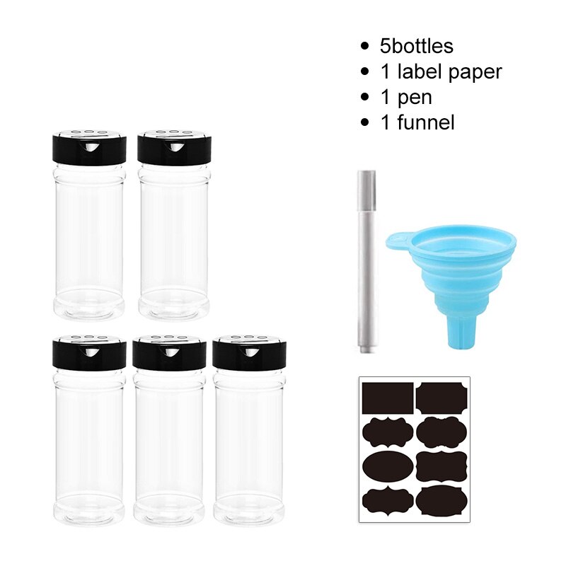 Recipiente de plástico para sal y pimienta, contenedor de especias con etiquetas sin BPA, juego de tarros de cocina, herramienta para barbacoa, 10/15/20/Uds.: plum