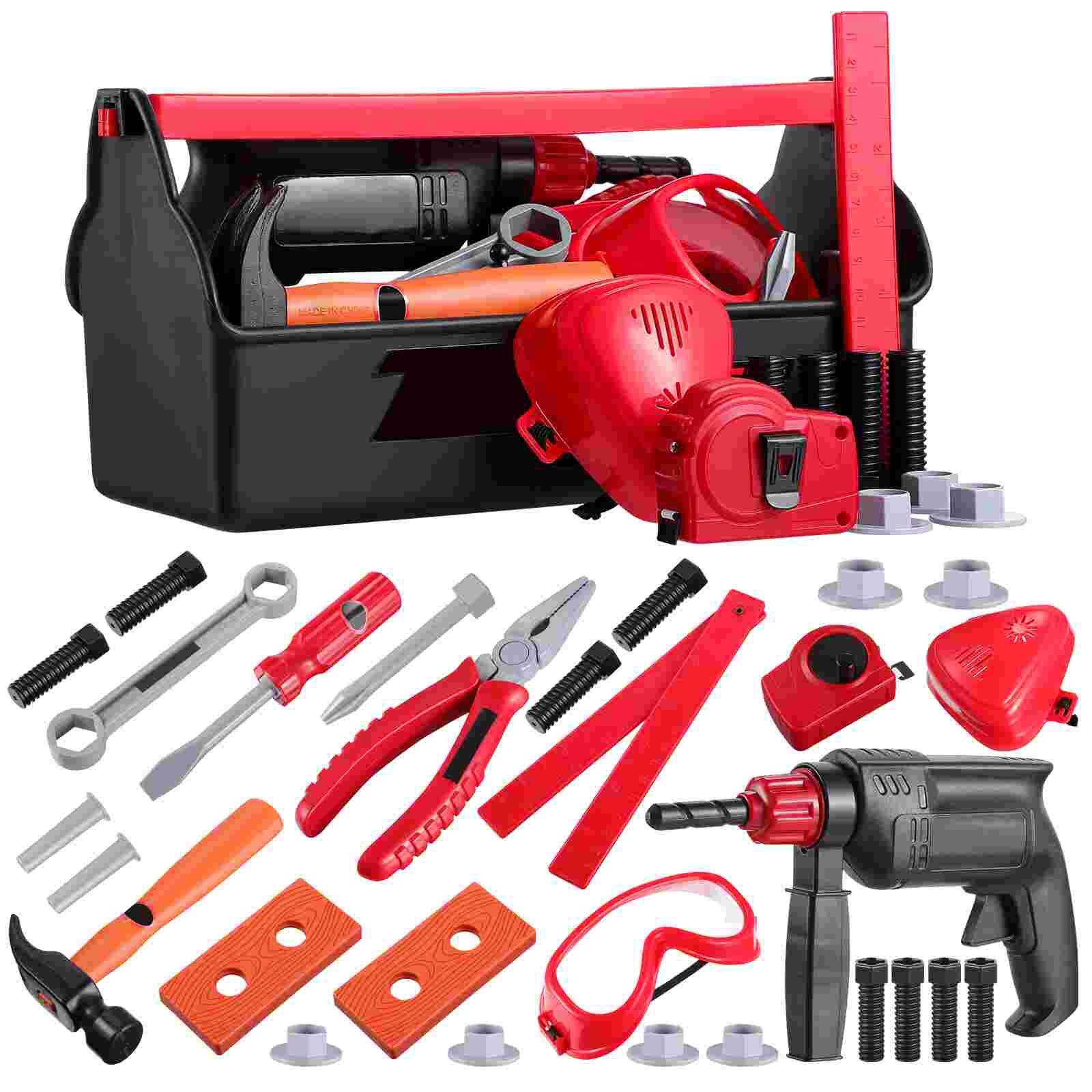 Set di strumenti per la riparazione dei bambini toyviano 33PCS fai finta di giocare Kit di costruzione con cassetta degli attrezzi per bambini regalo per bambini
