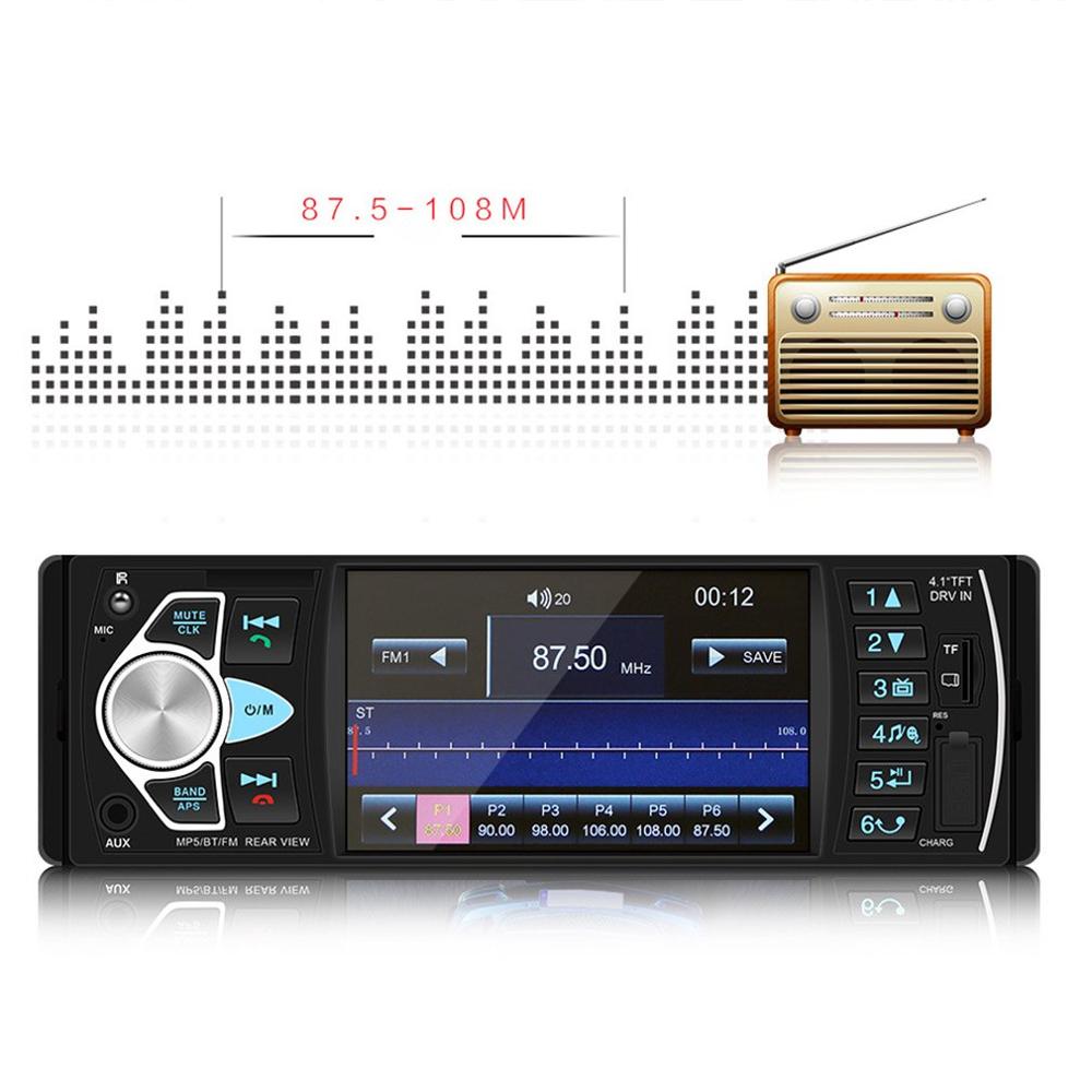 4022D 4,1 "1 Din coche Radio Audio estéreo USB AUX FM manos libres para el coche MP5 Tarjeta de jugador U disco Radio invertir reproductor de Radio