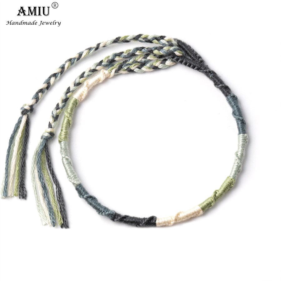 AMIU Handgemachte Freundschaft Böhmen Geflochtene gewebte Seil Fußkettchen Armbinde mit Quaste Brasilianische Schnur Fußkettchen Armbänder: 9