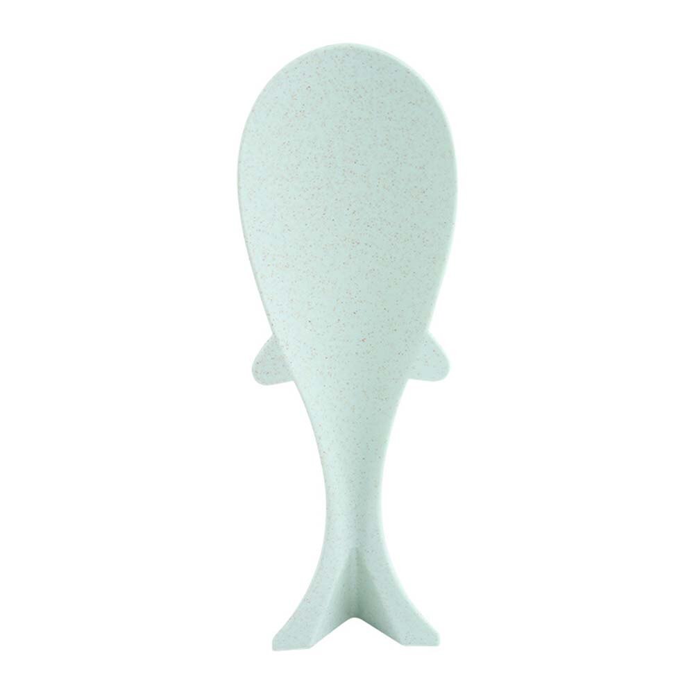 Cartoon Fish Shape Wheat Straw Plastic Rice Spoon Spatula Spoon Non-stick Rice Spoon Rice Paddle Soup Sauce Rice Scoop: green