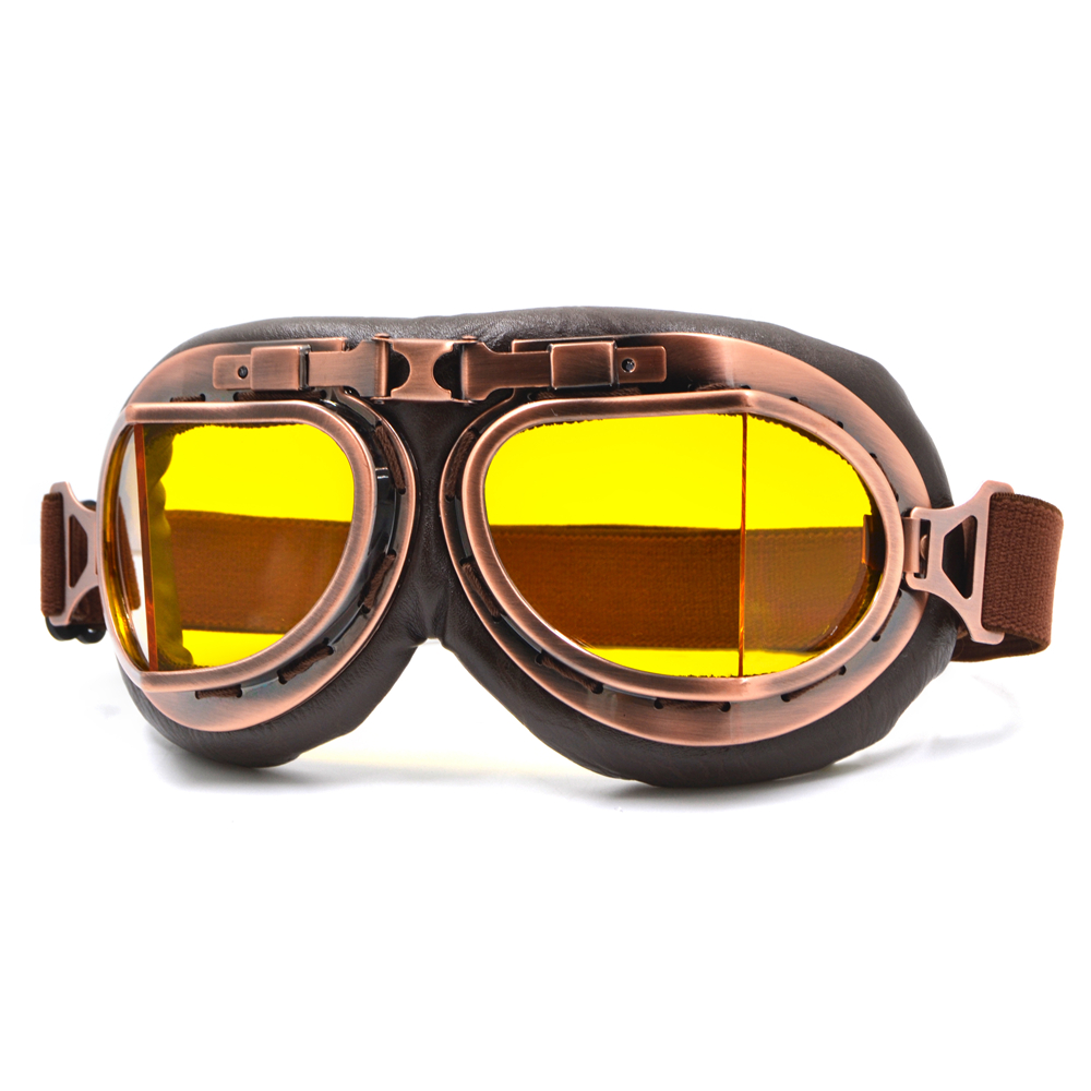 Gafas Retro para motocicleta, lentes clásicas Vintage para Motocross, Harley, piloto, Steampunk, ATV, casco de cobre: Model 1