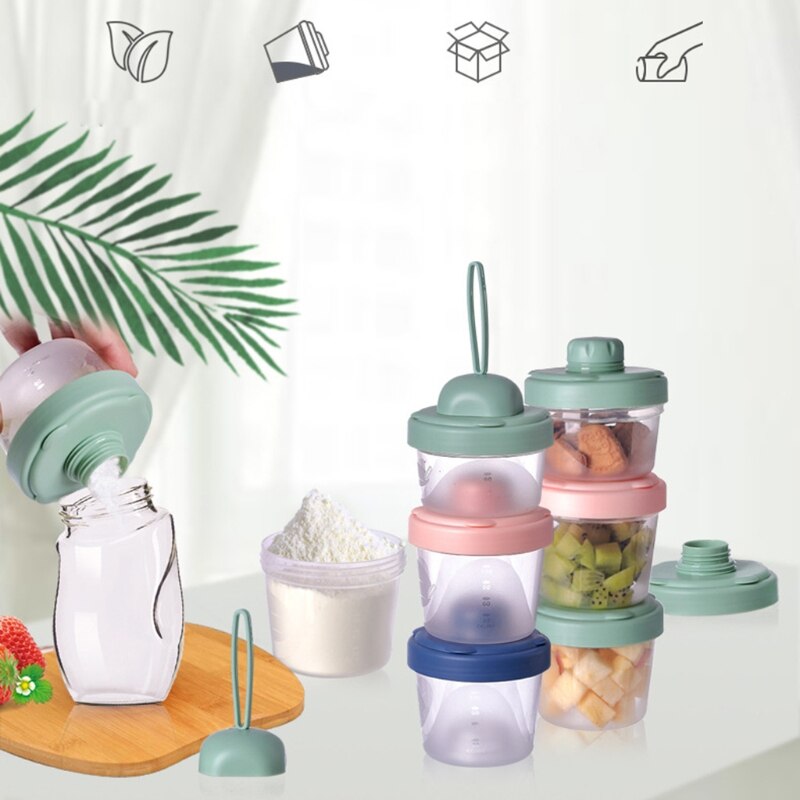 60ml/120ml Milk Powder Storage Box 3 Layers Baby Formula Dispenser Infant Essential Cereal Snacks Container for Toddle