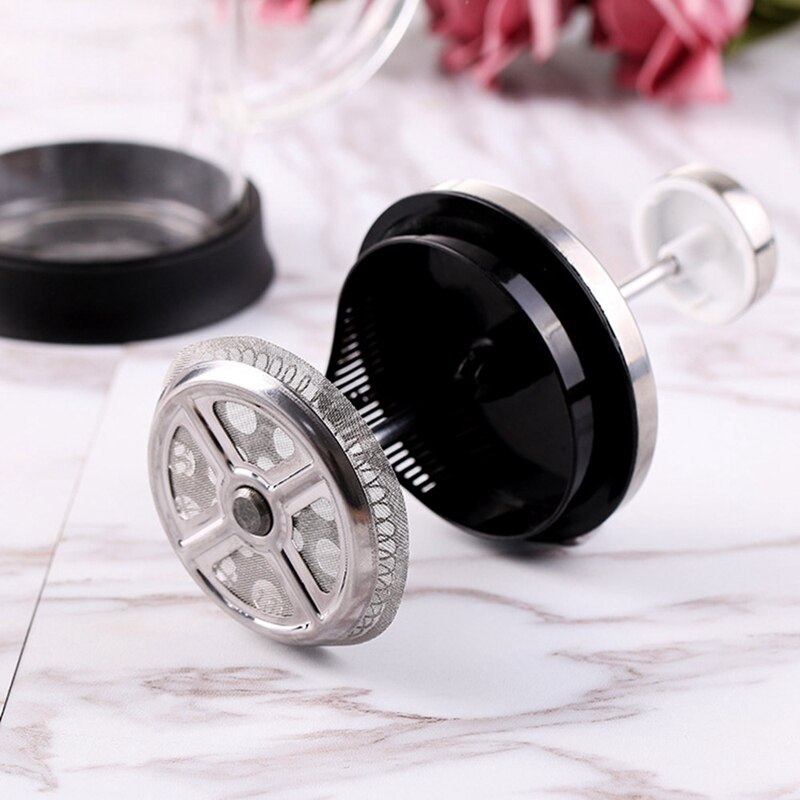 French Press Coffee & Tea Maker, Thickened Borosilicate Gl Coffee Press Rust-Free and Dishwasher Safe,350Ml