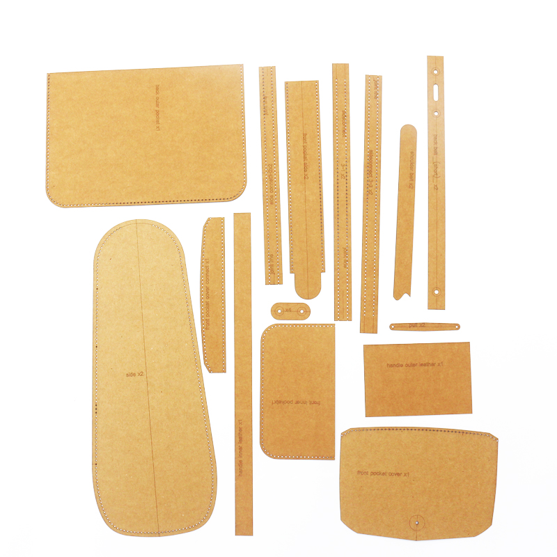 36x33x13cm Big Size DIY Leather Craft Bag Sewing Pattern 500gsm Height Weight Kraft Paper Cardboard Hollowed Template Set