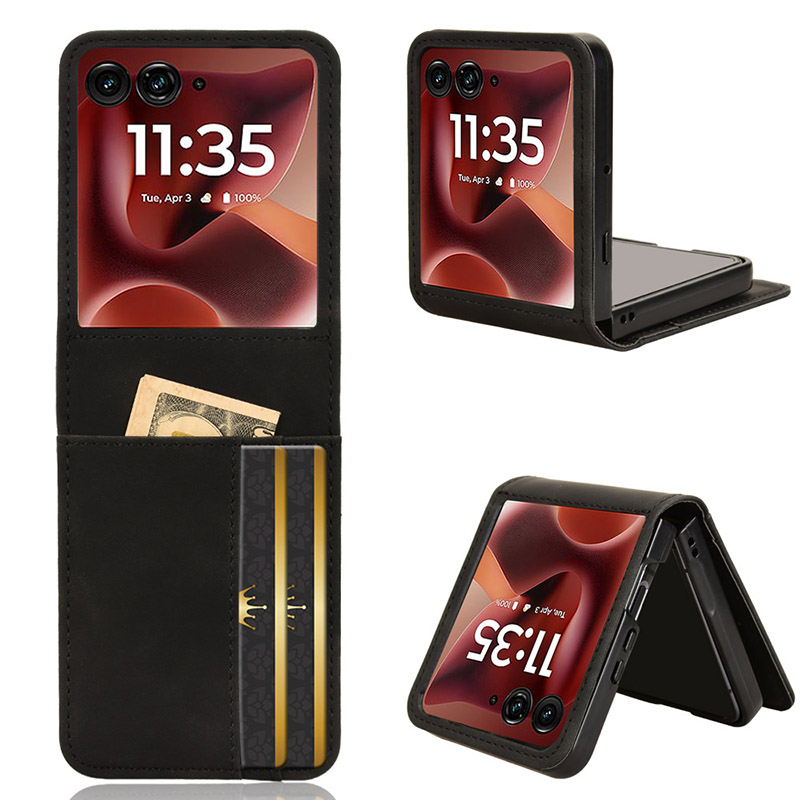 Cover til motorola razr 60 ultra 40 50 ultra 60 pro razr ultra halvdelt cover retro mobiltelefoncover med flere kort: Beige / Motorola razr 60