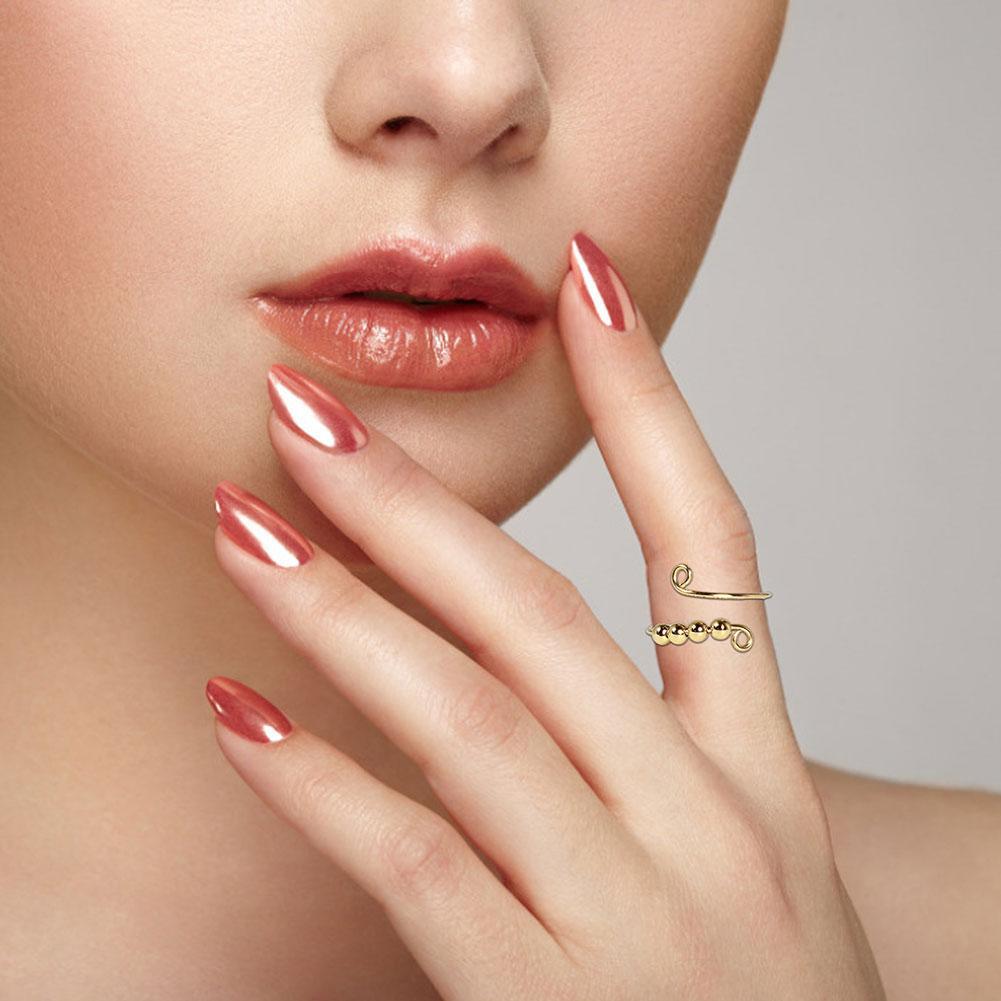 beads fidget ring spinner single coil fidget ring beads freely rotate anti stress anxiety ring toy for girl woman