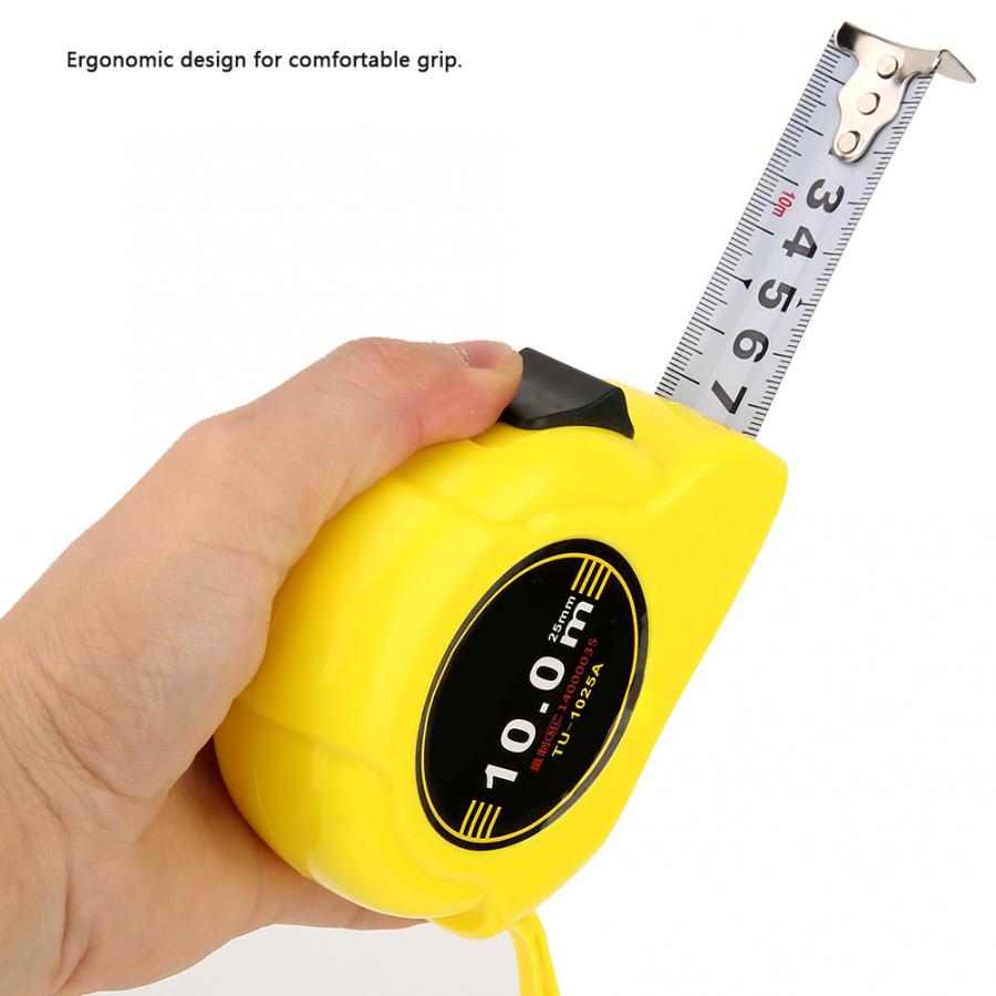 TU-1025A 10m Stainless Steel Tape Measure Flexible Ruler Retractable Woodworking Measuring Tool