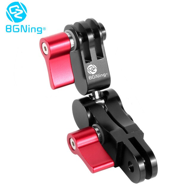 BGNing 360 Degree Rotation Metal Adapters Helmet Adapters Mounts for Gopro for Osmo Action for AKASO EK7000 4K Action Camera: Red BGNing Logo