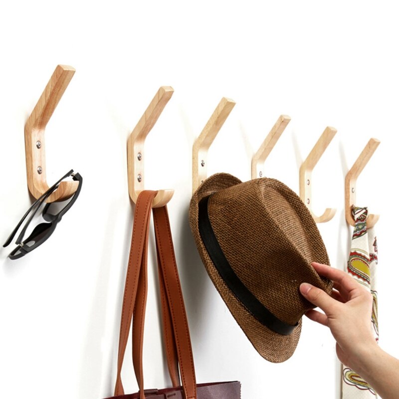 Ganchos De Pared Adhesivos De Madera Vintage - Para Colgar Abrigos Y Sombreros Sin Taladrar, Decoración De Entrada