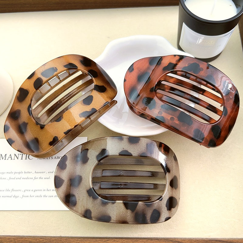 Nueva pinza para el pelo de cuchara acrílica coreana, soporte para cola de caballo de leopardo para mujer, horquillas, Clip superior, accesorios para el cabello para chicas a la , horquilla: Color camuflaje del desierto