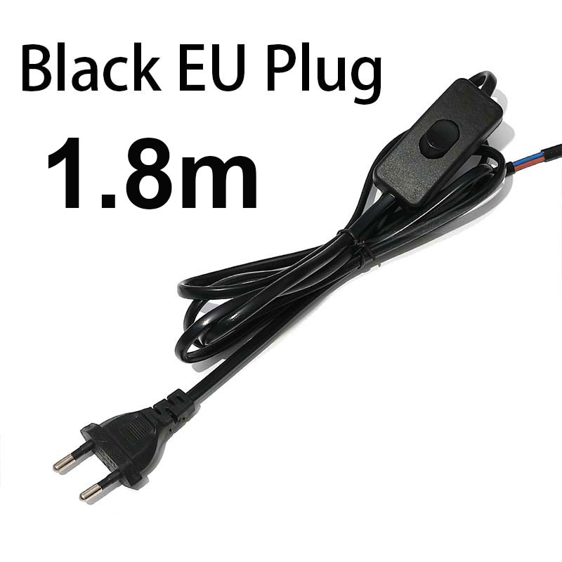 AC85-265V 660W 1,8 m 3m 5m Cable eléctrico interruptor de lámpara Cable de alimentación estándar internacional con enchufe de interruptor Cable de cobre: Negro
