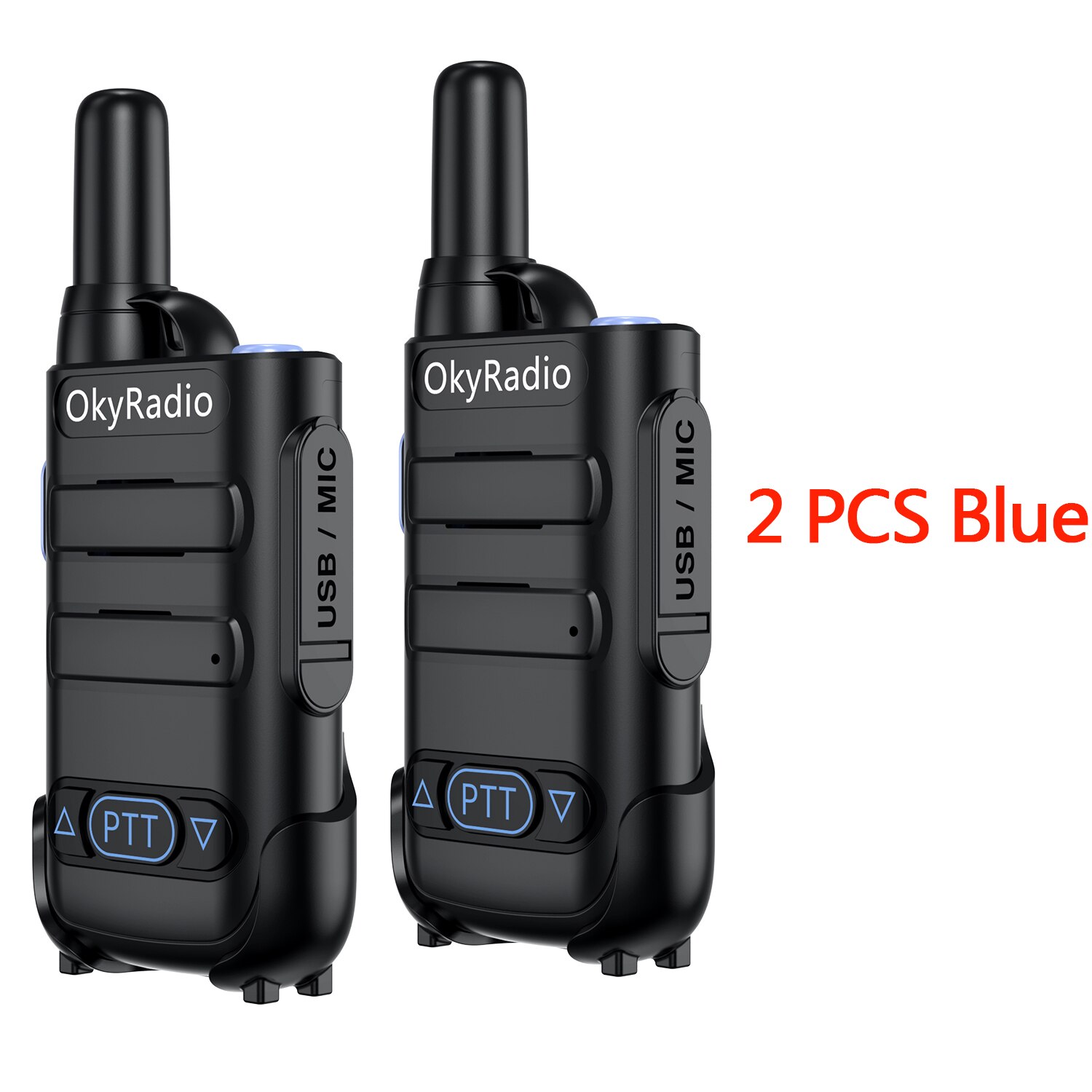 2022 5W Power 470Mhz Werk Walkie-Talkie 6Km Call 4800Mah Batterij Draagbare Waterdichte Walkie-talkie Sterke Anti: Blue-2pcs