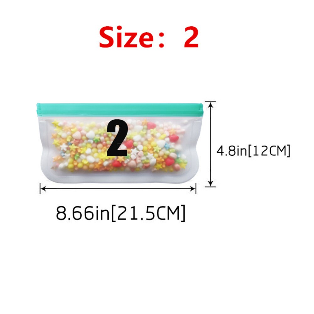 12 stk / sæt silikone pose peva silikone mad opbevaringspose containere lækagesikker genanvendelig lukkepose frisk pose mad opbevaringspose