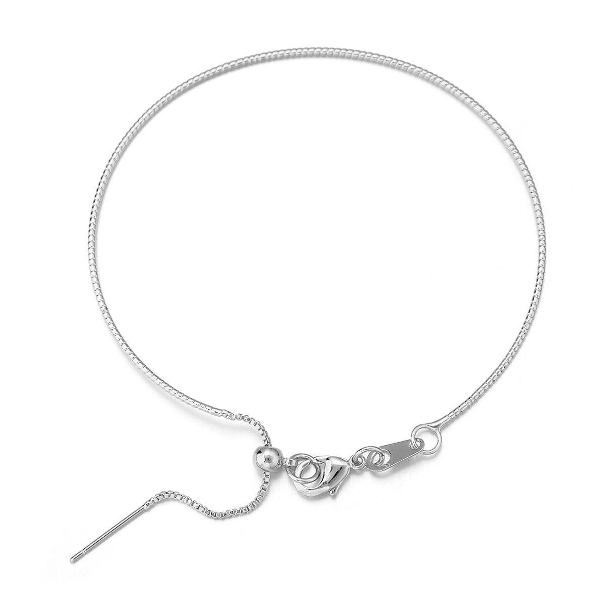 Koperen universele pin-ketting met verstelbare schuifstopper ketting armband ketting voor doe-het-zelf kralenarmband dames sieraden maken: Blauw